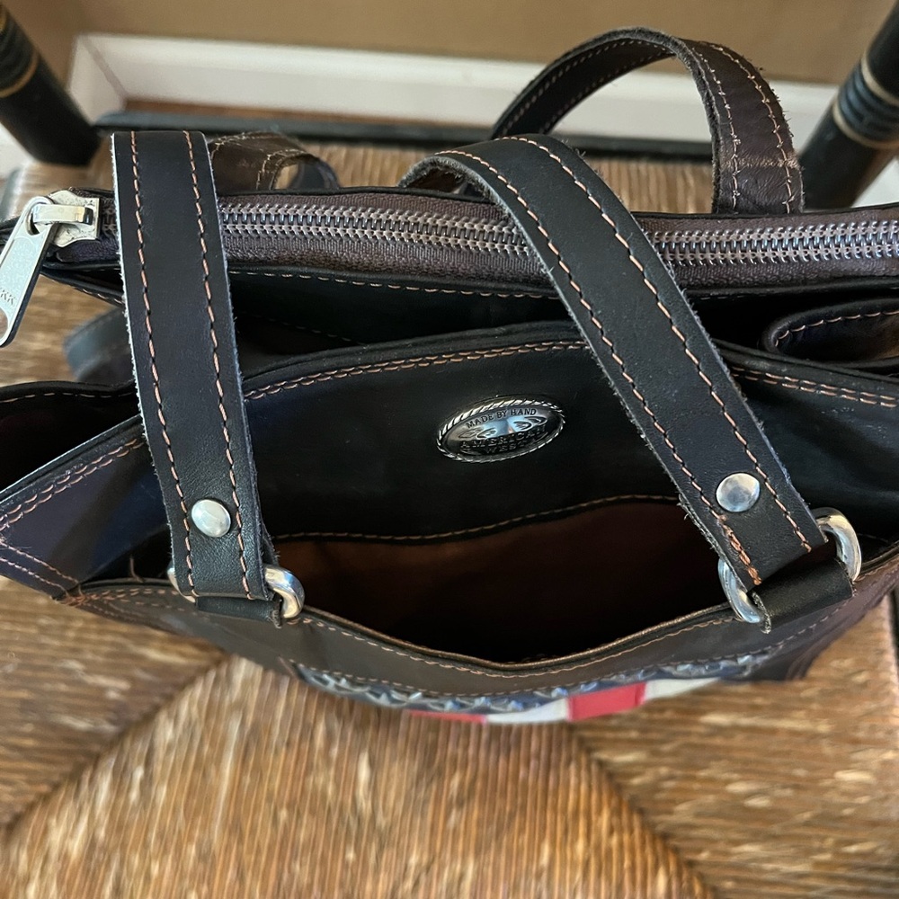 Vintage American West Leather Purse with Patriotic Theme. - Picture 9 of 9